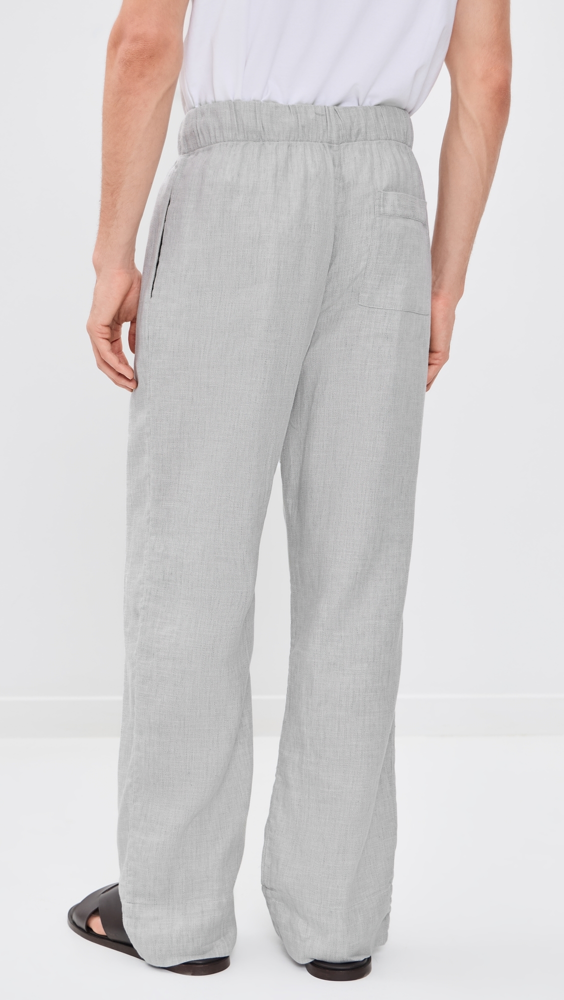 Luan Linen Blend Relaxed Lounge Pants Light Melange Grey