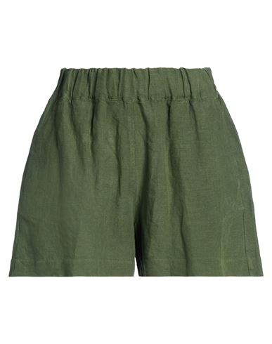 Woman Shorts & Bermuda Shorts Military green Size 12 Linen