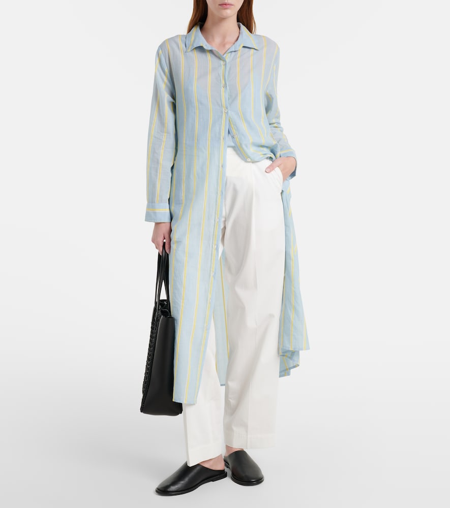 Kimora striped cotton shirt dress