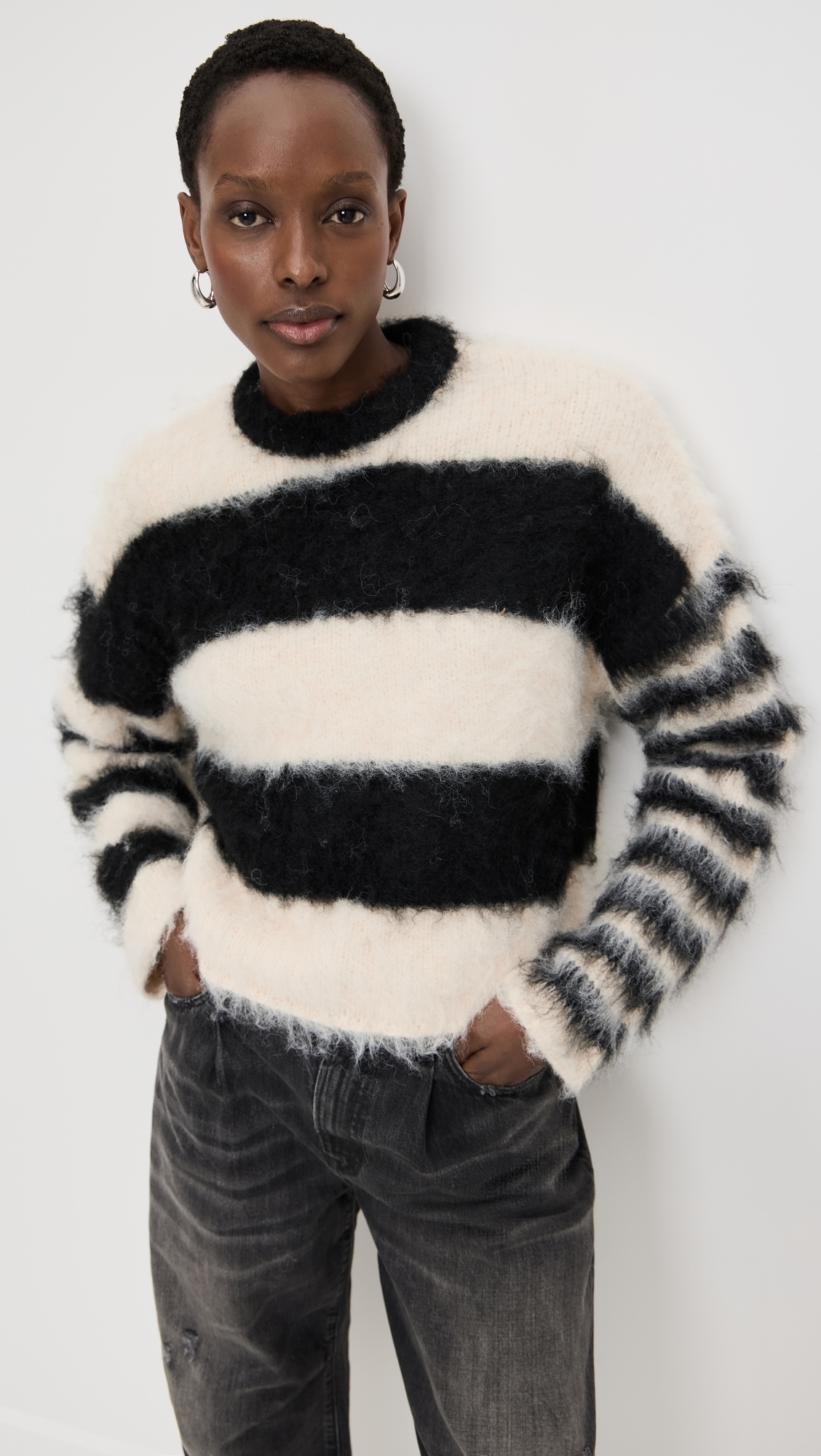 Humbug Knit Sweater Ecru/Black