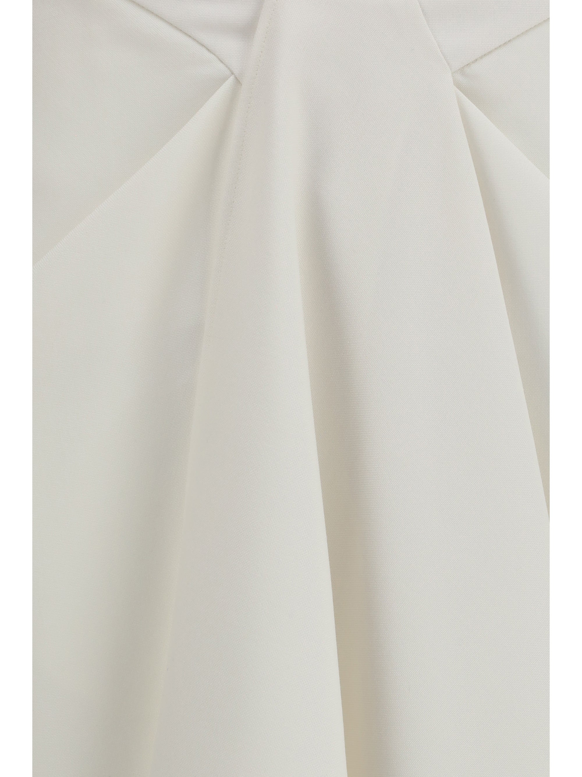 Draped Merino Wool and Mohair Skirt — White