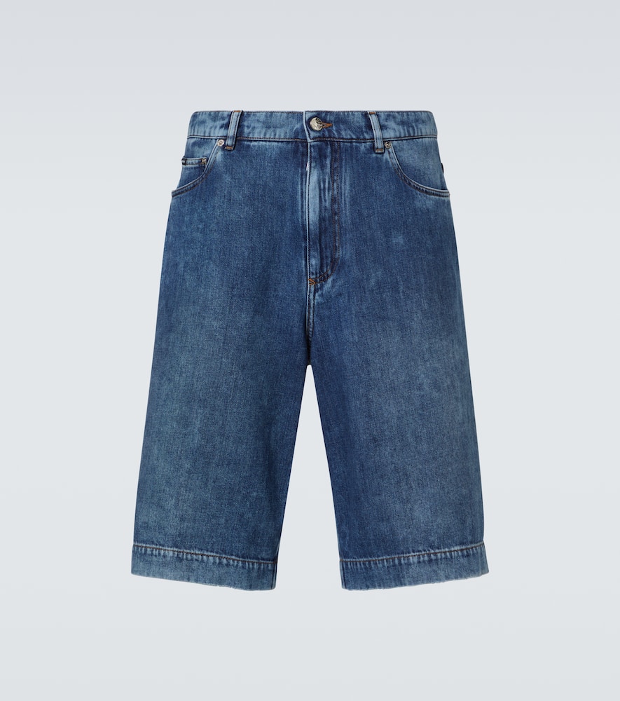 Logo denim Bermuda shorts