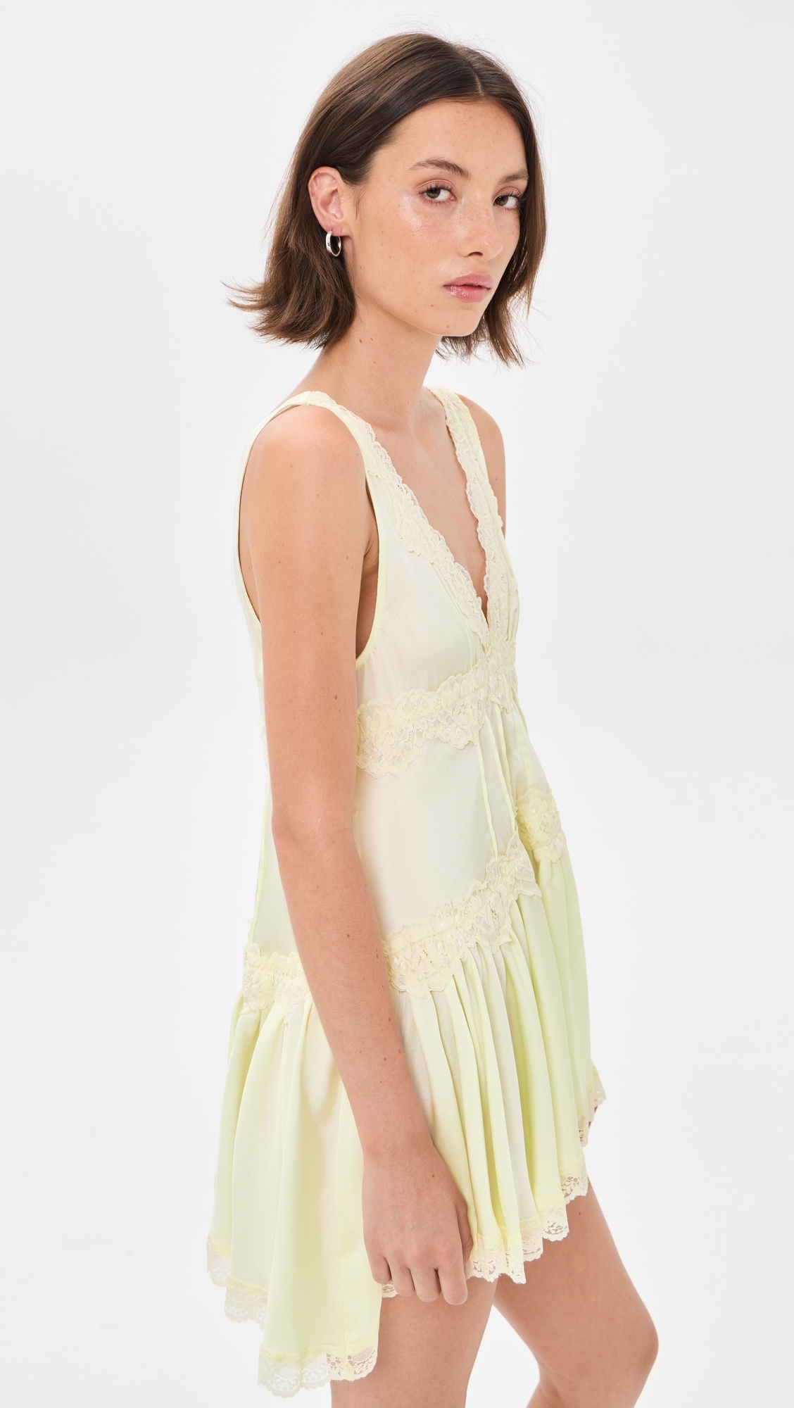 In This Groove Mini Slip Dress Lemon Ice