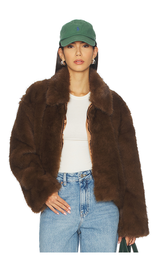 Bardot Sylvie Zip Faux Fur Jacket in Chocolate. 8. Also , 12, 2