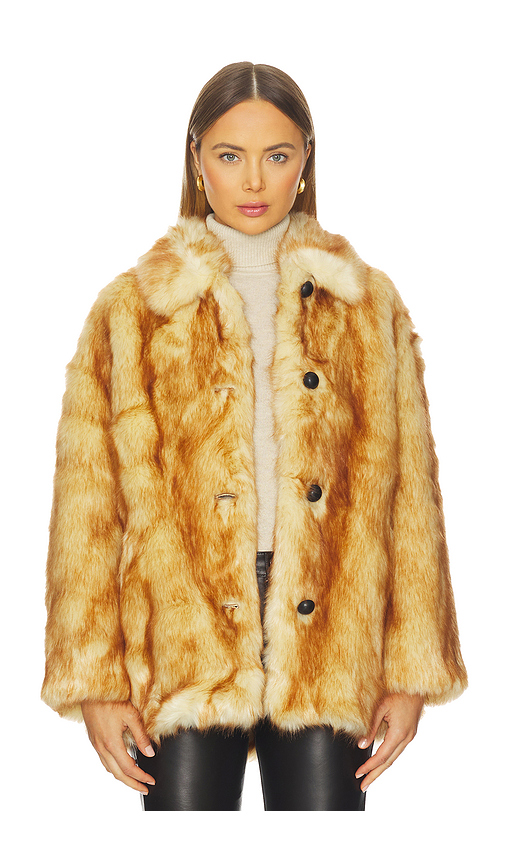 Rag & Bone Brenna Faux Fur Jacket in Brown. XS. Also in L