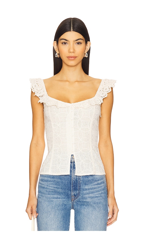 Line & Dot Aurelia Top in White. -  XL also in L, M
