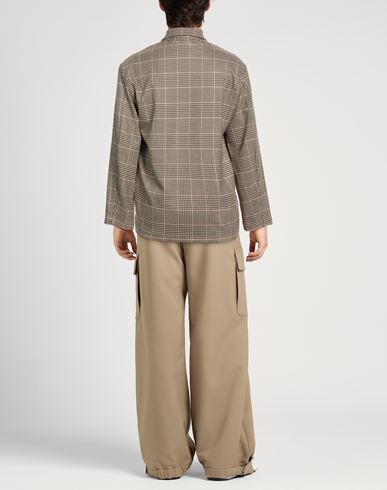 Man Shirt Brown Size L Polyester, Viscose, Elastane