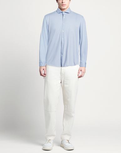 Diciannove_61 Man Shirt Blue Size 16 Polyester, Elastane