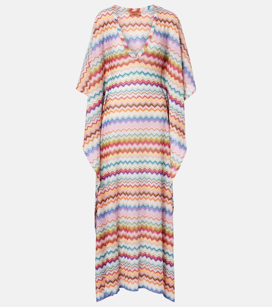 Zig Zag lamé beach cover-up