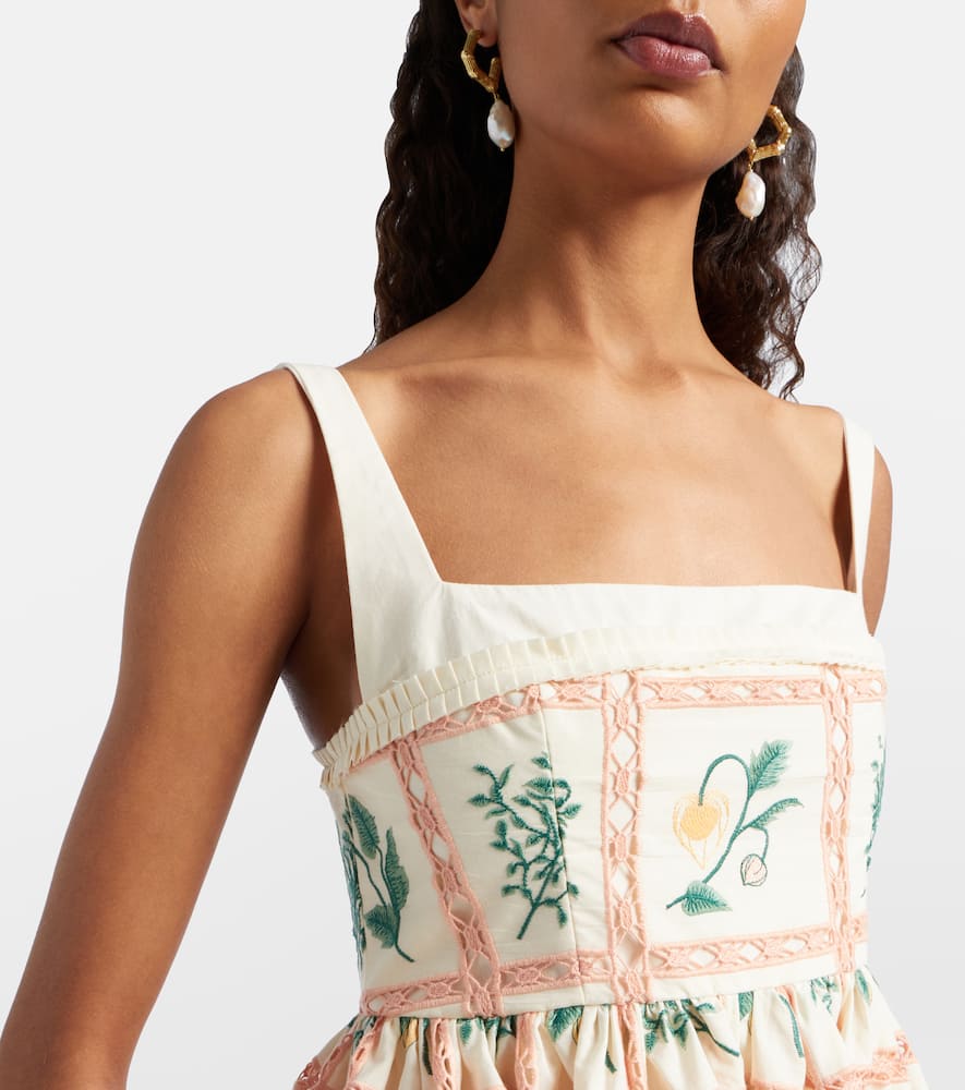 Barbara embroidered cotton minidress