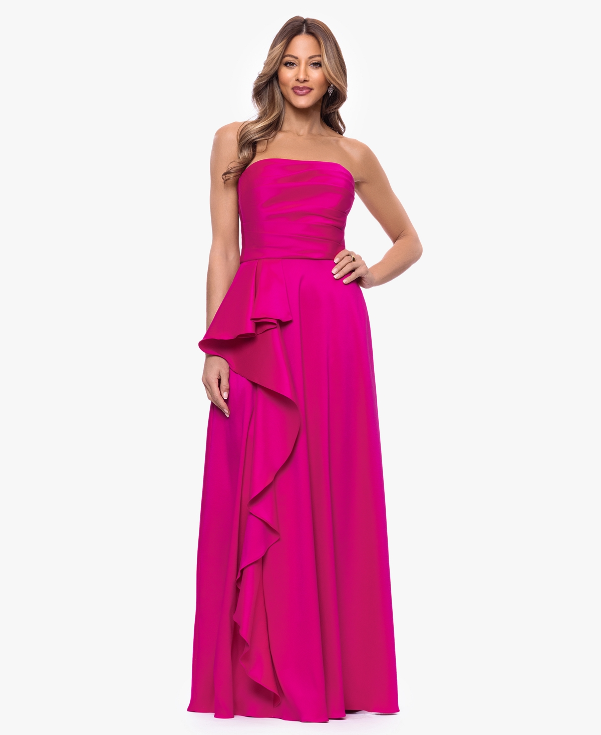 Women's Sleeveless Strapless Gown - Fuchsia