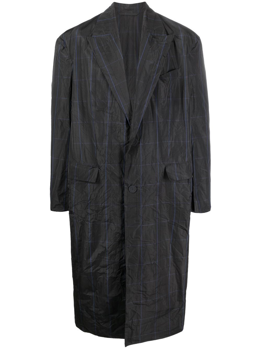 Prince of Wales check trench coat - Grey