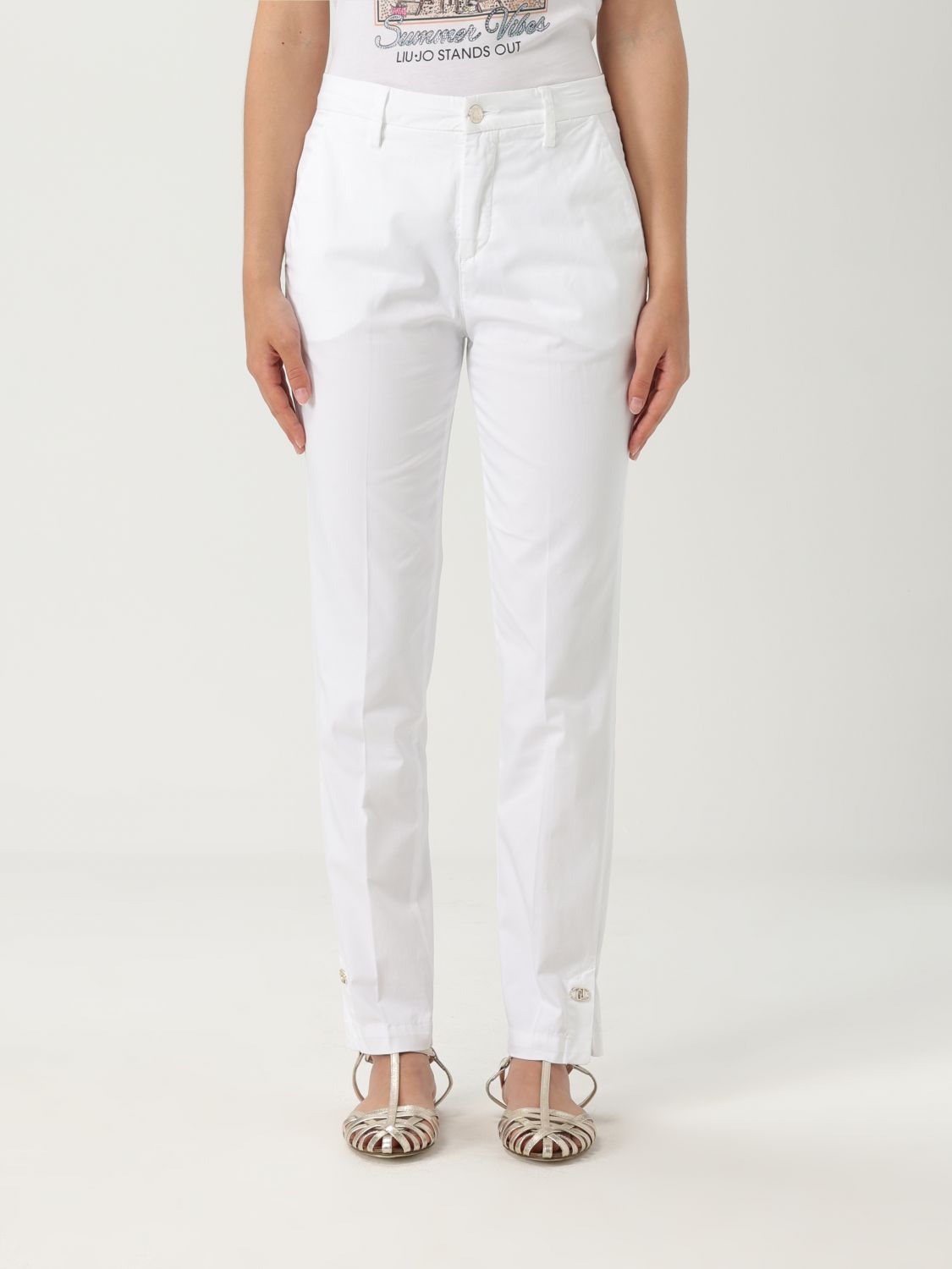 Pants LIU JO Woman color White