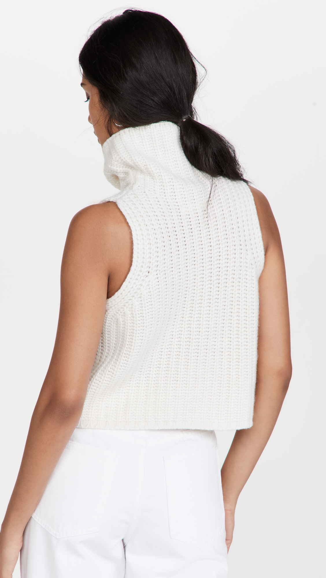Saige Sleeveless Cashmere Sweater Gardenia