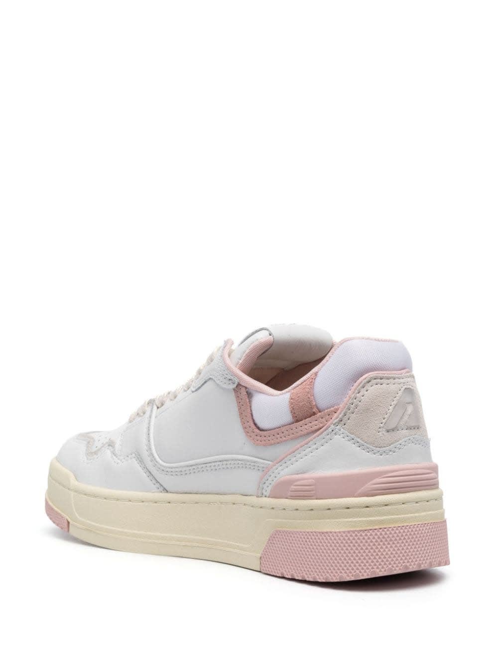 Clc Sneakers In White And Pink Leather
