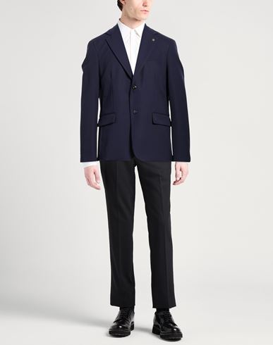 Man Blazer Navy Size 40 Nylon, Elastane