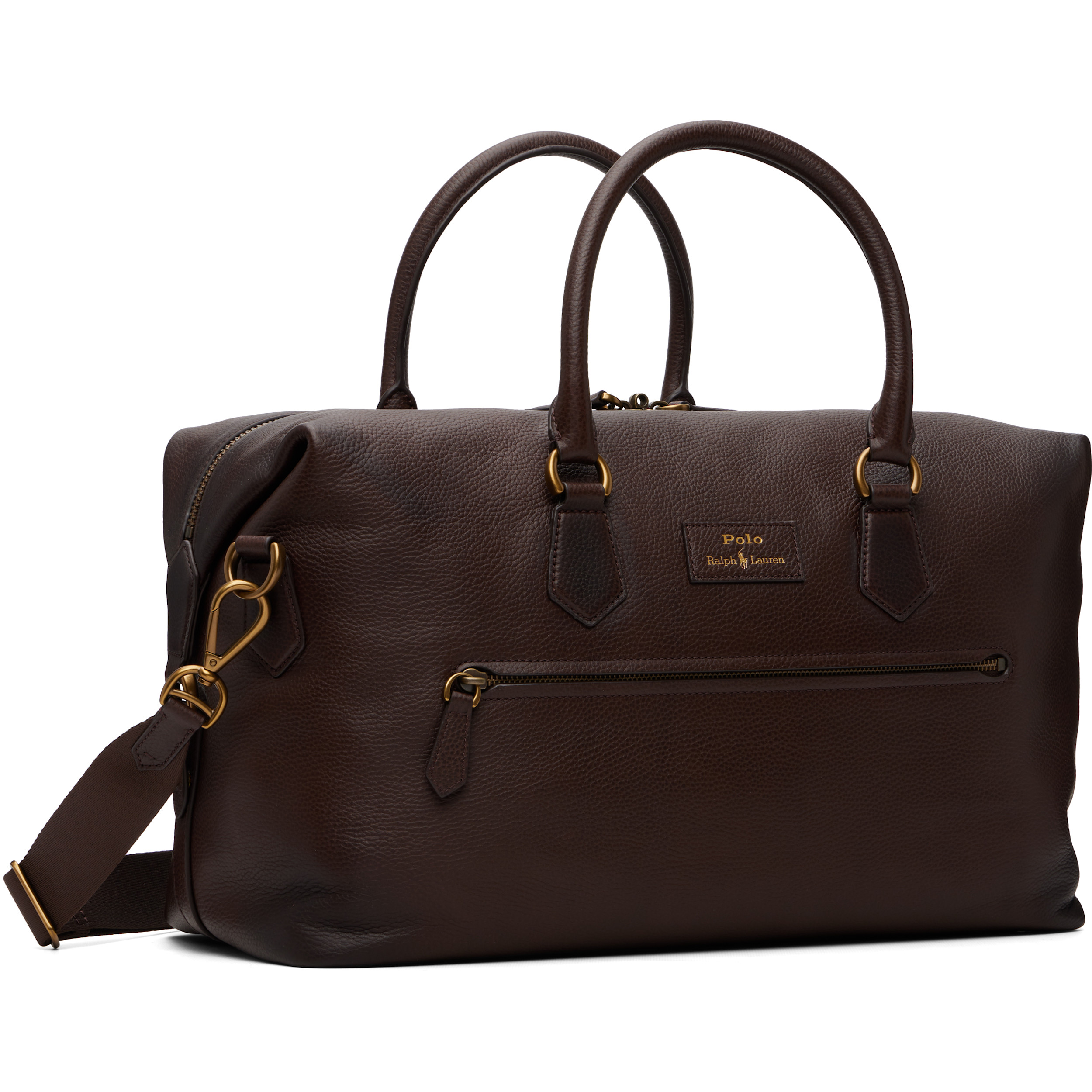 Brown Pebbled Leather Duffle Bag
