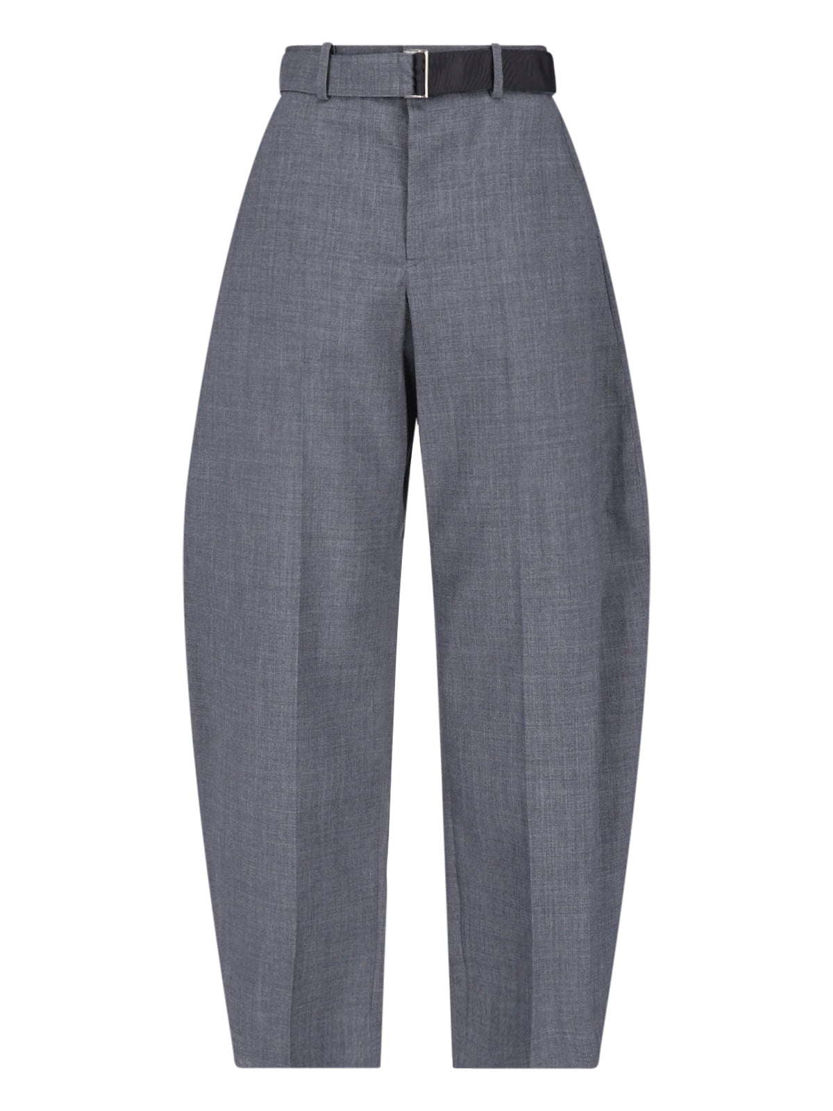 Tailored 100% Wool Trousers with Architectural Detail