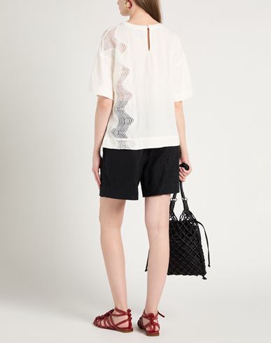 Alpha Studio Woman Top White Size 4 Linen, Viscose, Polyester