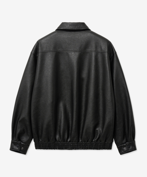 8262 Washed Oversized Leather Jacket