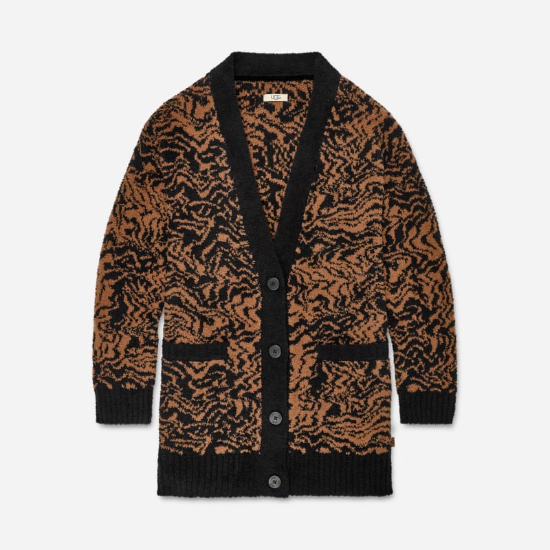 ® Women's Joselyn Cardigan II Jacquard Cozy Knit Cardigans in Chestnut Marble Jungle