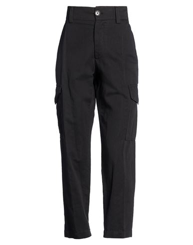 Woman Pants Black Size 2 Cotton, Linen