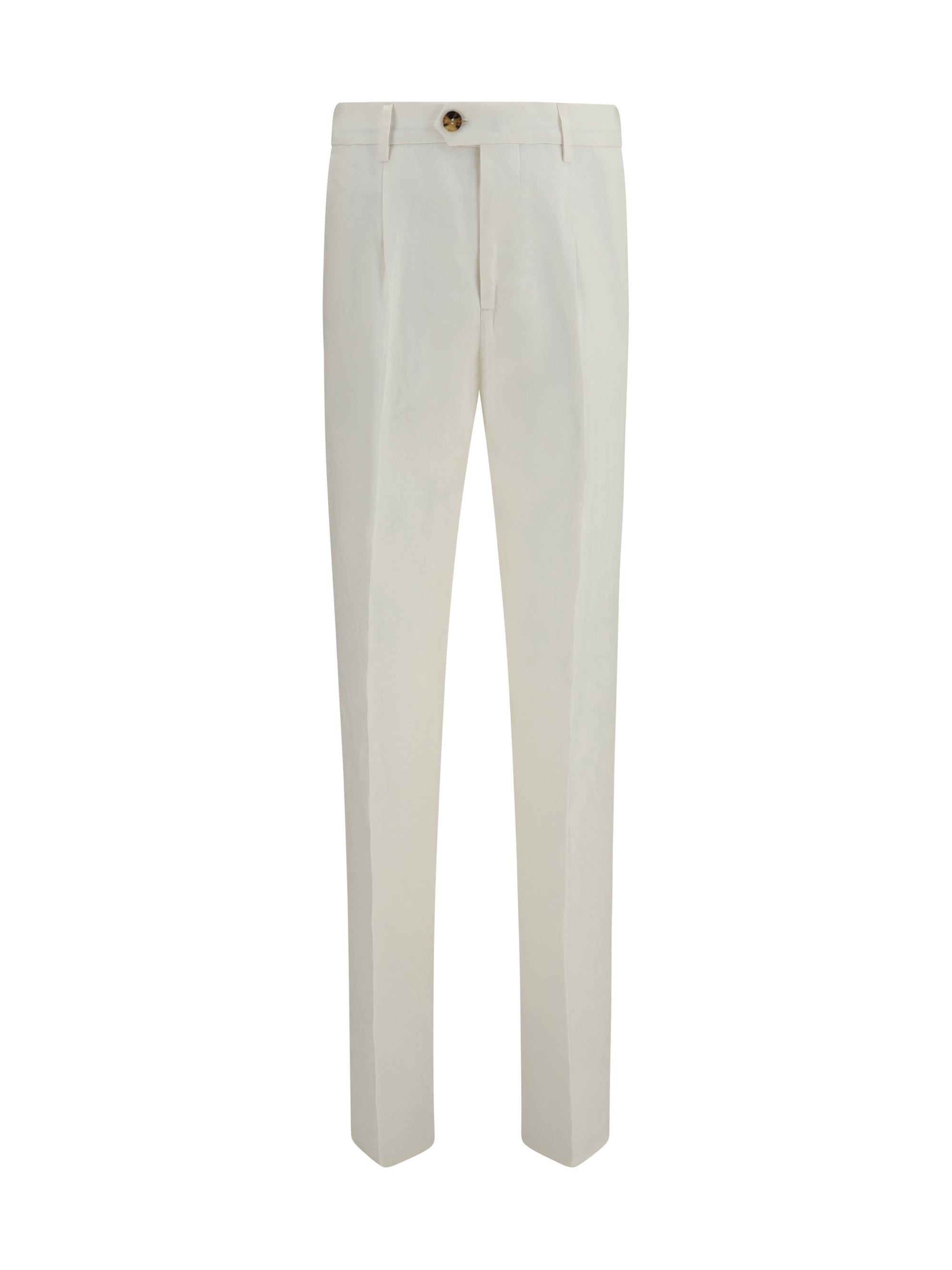 Linen Tailored Trousers — White