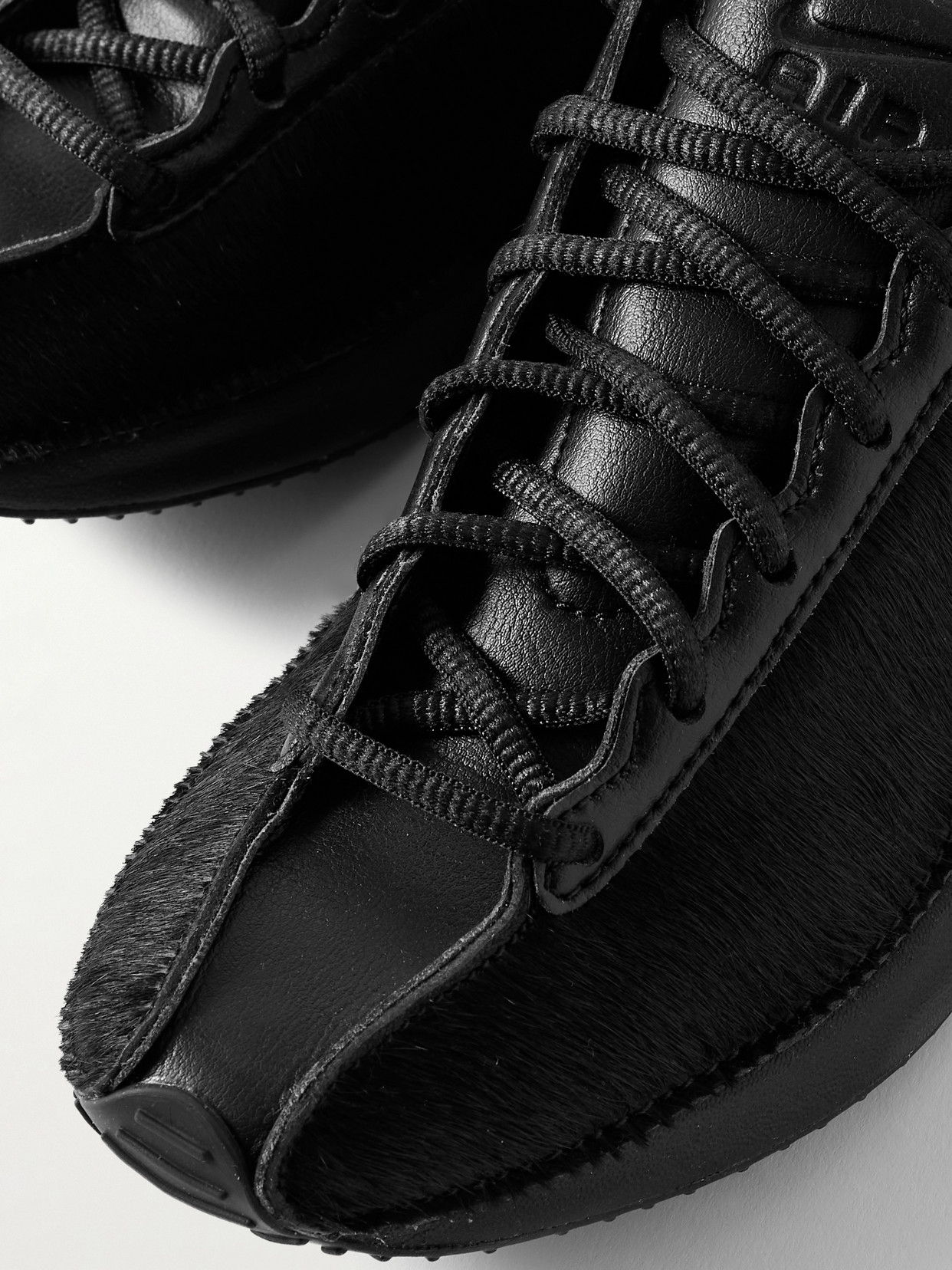Air Superfly Lx Calf Hair And Leather Sneakers - Black