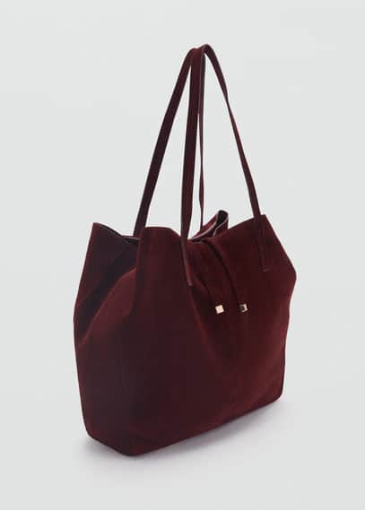 Suede shopper bag burgundy - Woman - One size - 