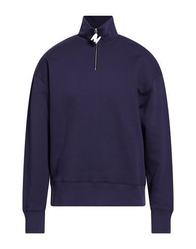 Man Sweatshirt Dark purple Size M Cotton