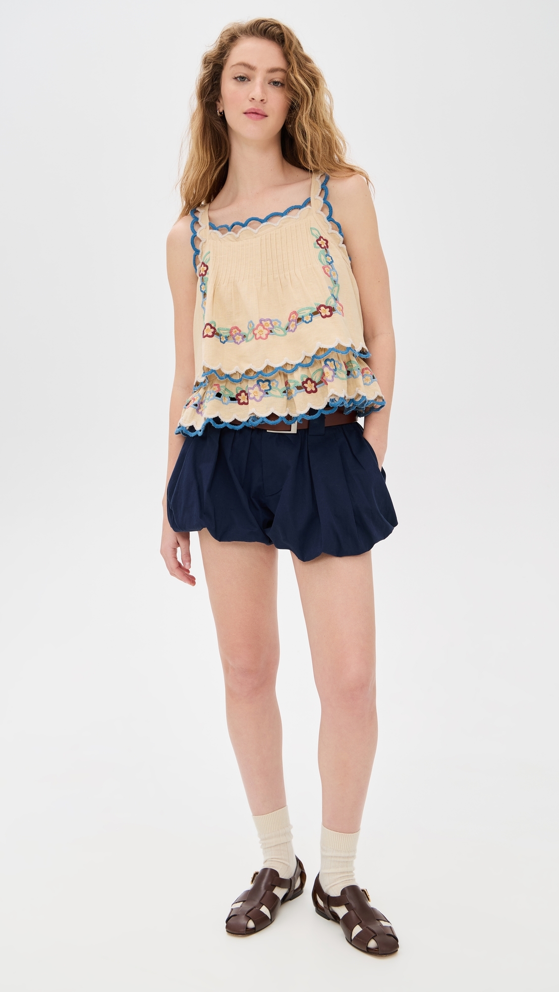 Sea Melinda Emb Tank Top Ecru 