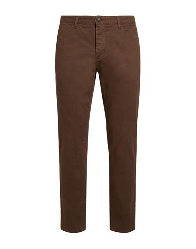 Man Pants Chocolate brown Size 26 Cotton, Elastane