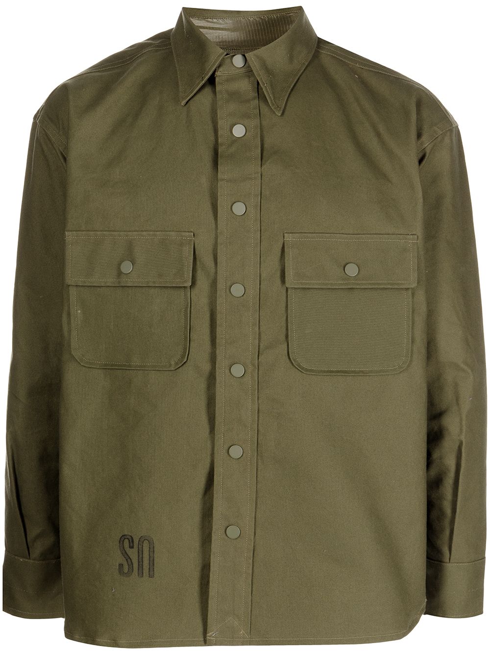 Logo-print cargo shirt - Green