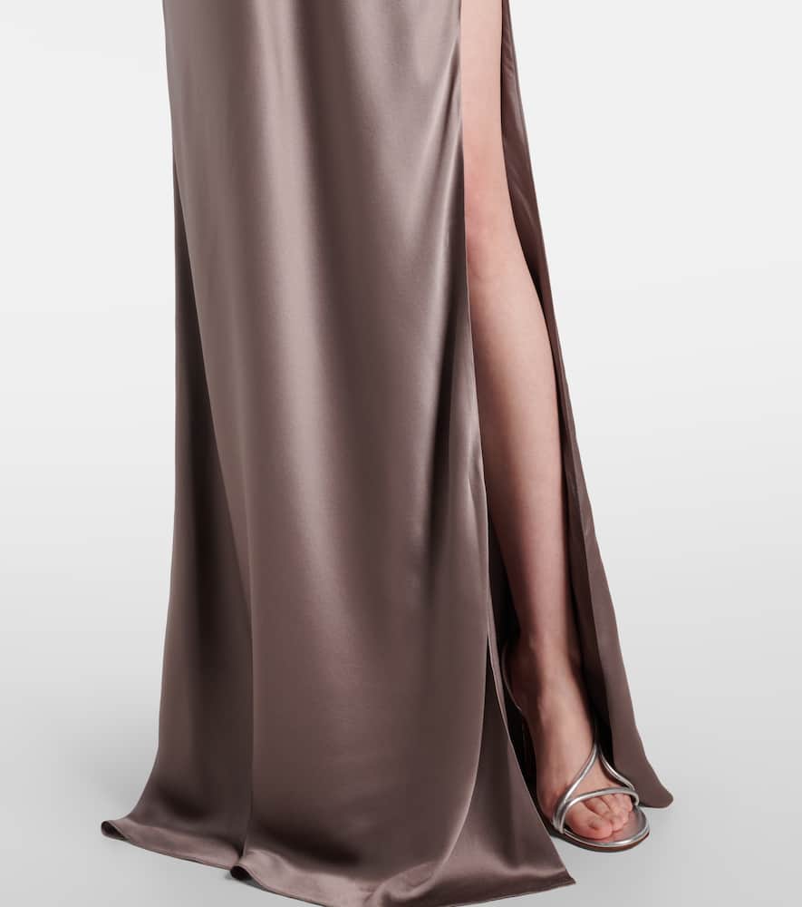 The Sei Draped one-shoulder silk satin gown