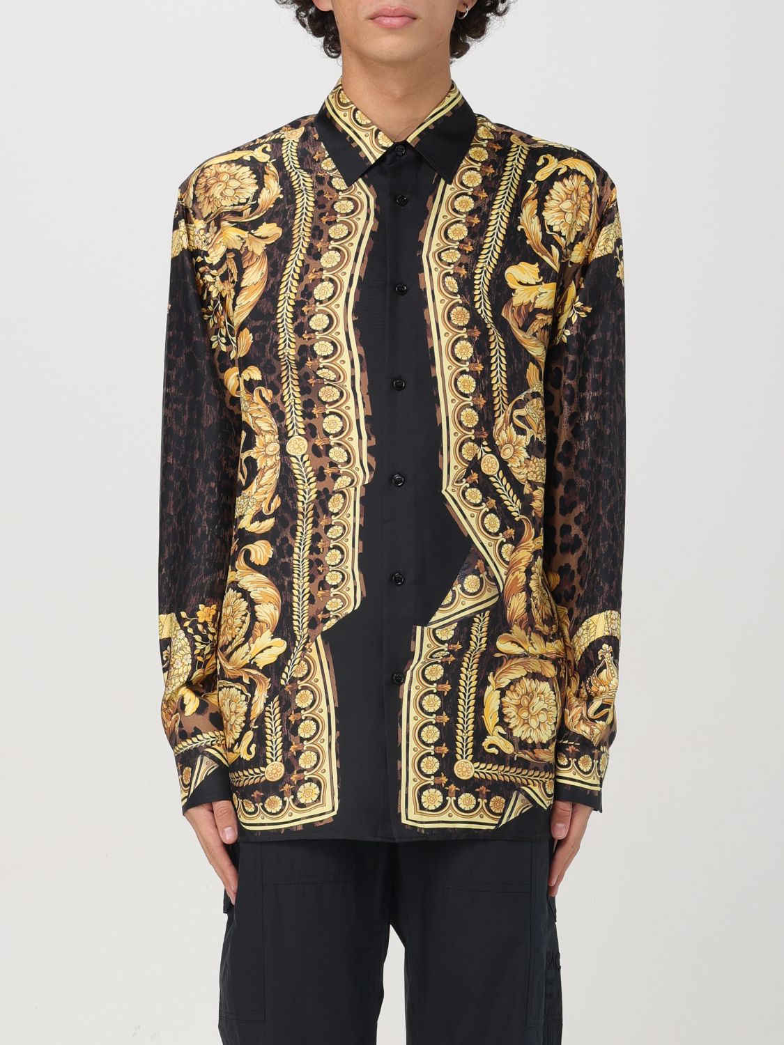 Barocco-print shirt - Black