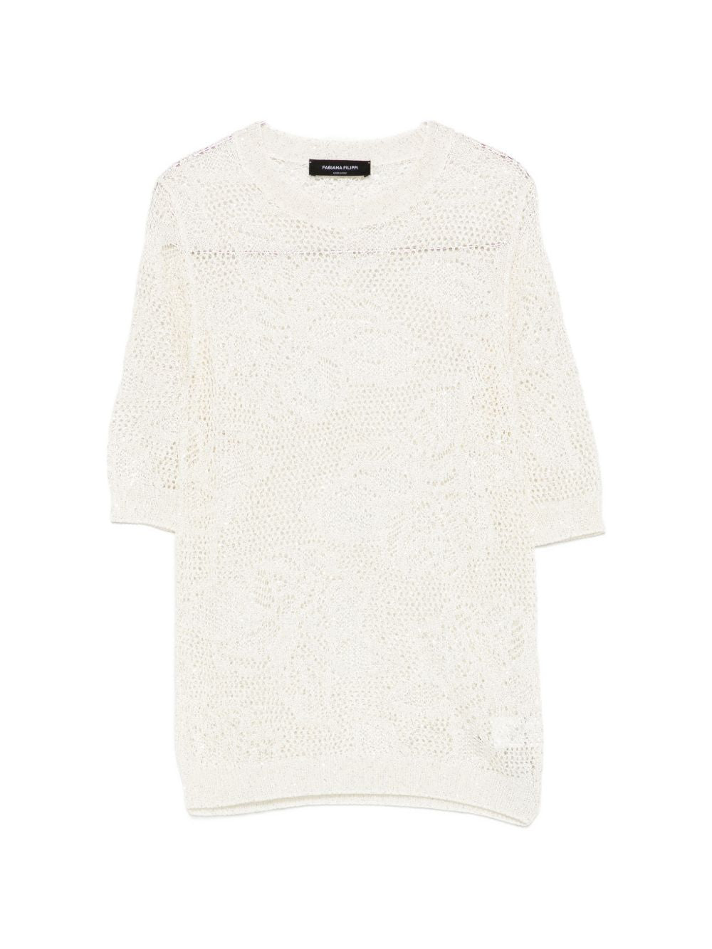 Openwork crewneck t-shirt