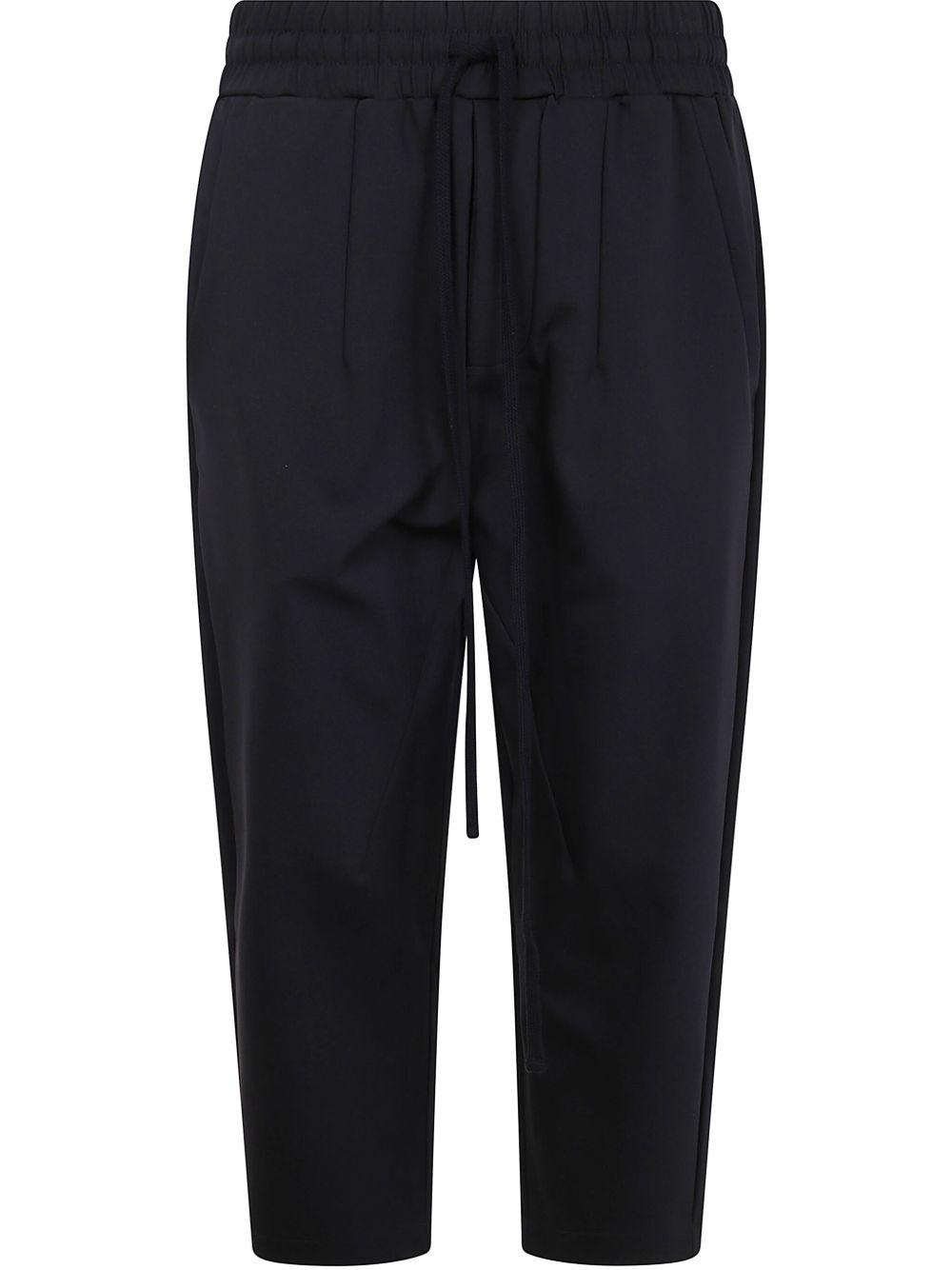 Drawstring cotton trousers - Black