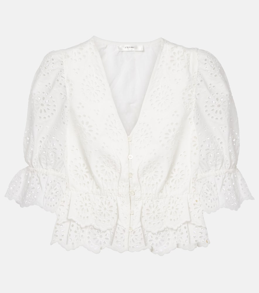The Deco broderie anglaise cotton blouse