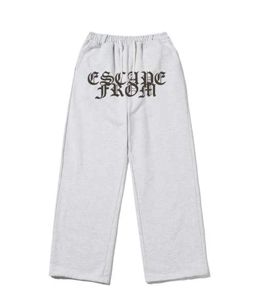 Lace Cross Print Sweatpants White Melange