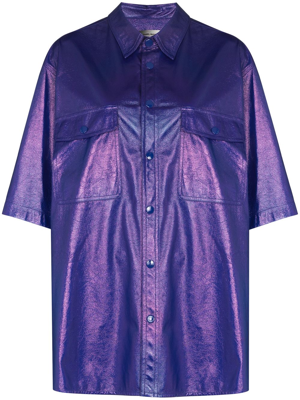 Gilin faux-leather shirt - Blue