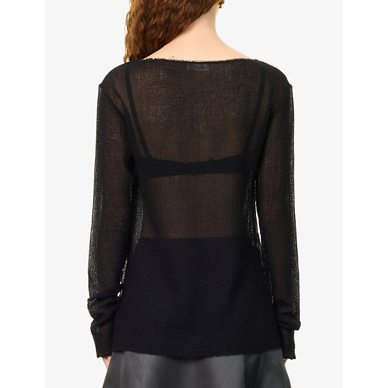 Womens Alba Semi-Sheer Wool Top