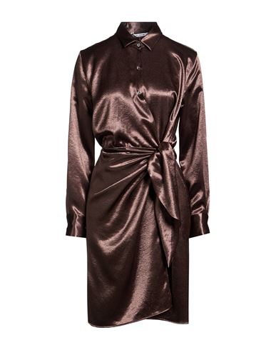Woman Mini dress Dark brown Size 6 Polyester