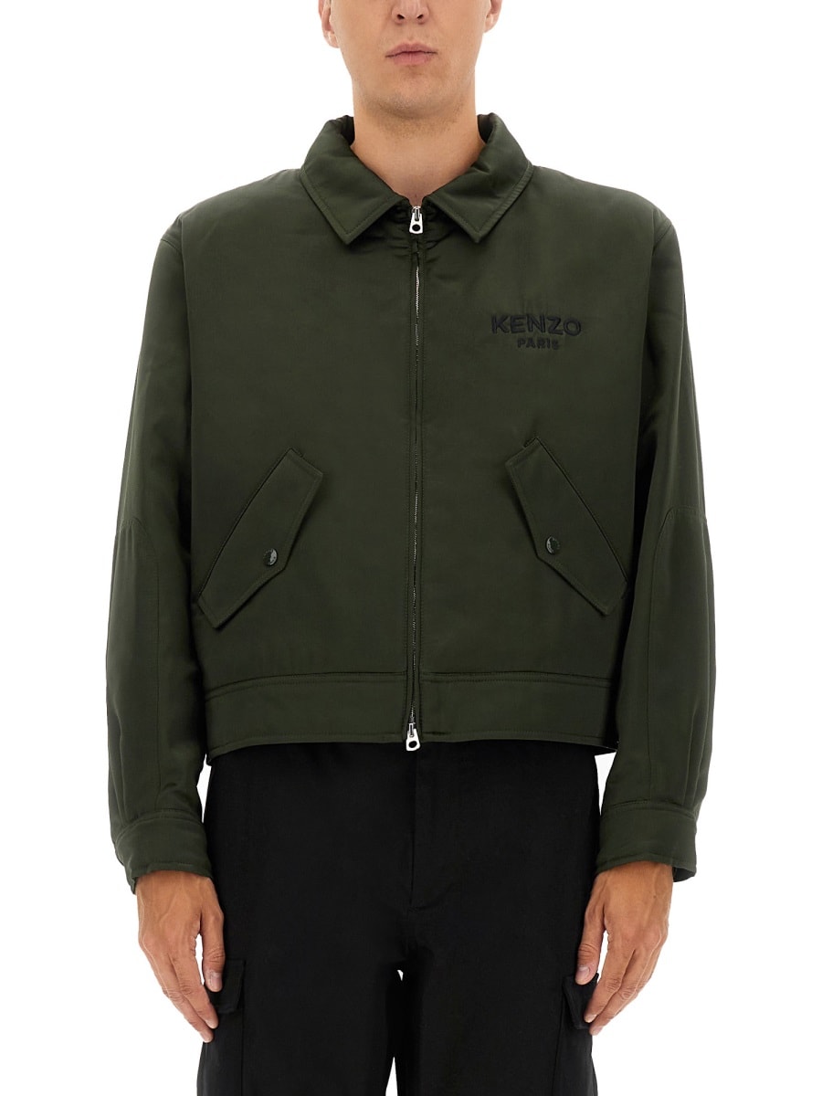 Logo-embroidered Flap-pocket Jacket