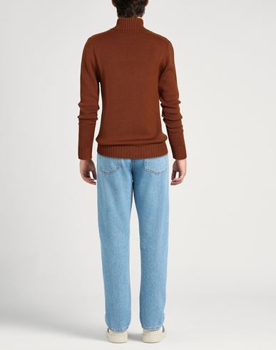 Man Turtleneck Brown Size 36 Merino Wool
