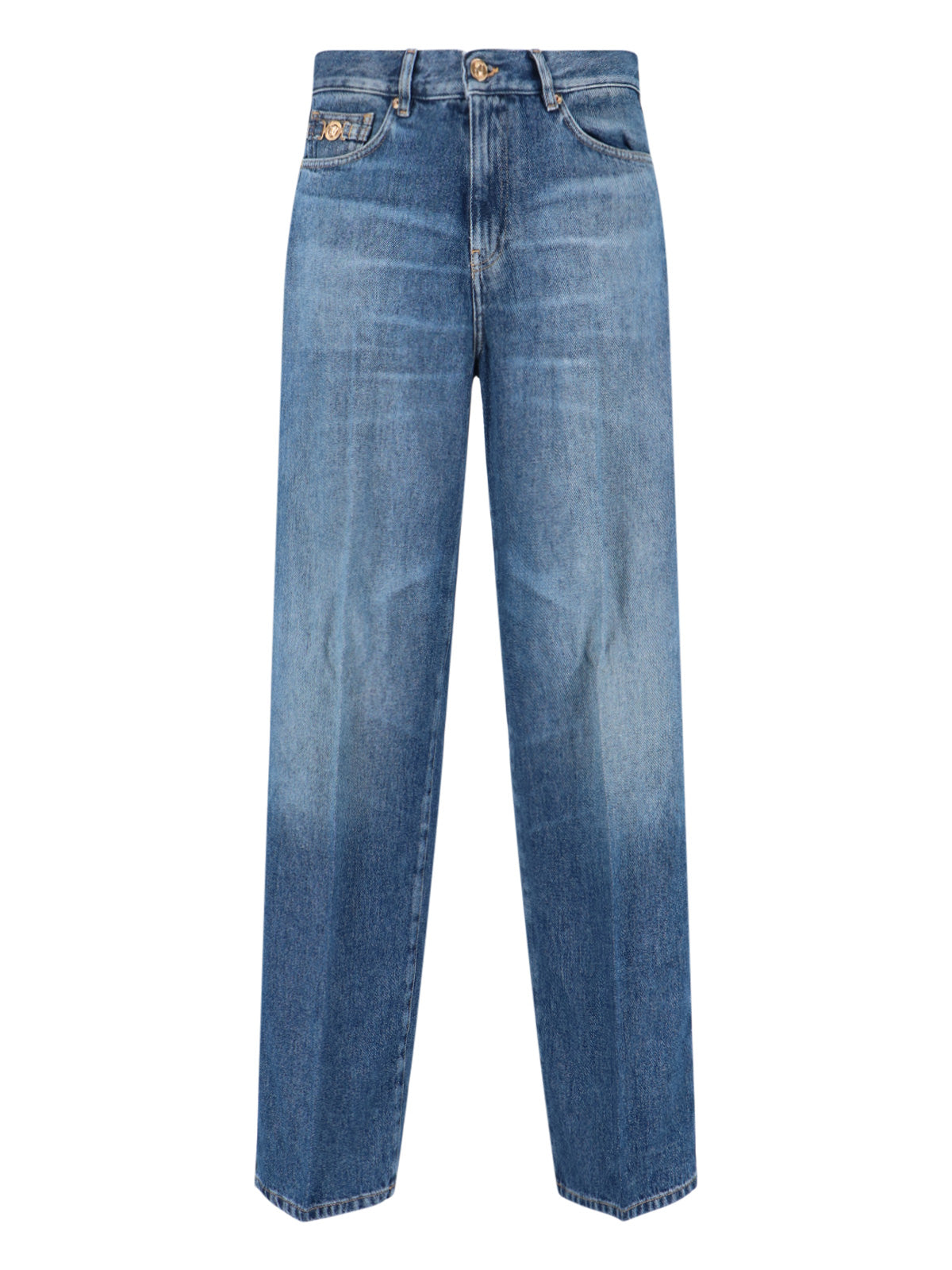 Men's Lyocell Denim Jeans with Calf Leather Trim