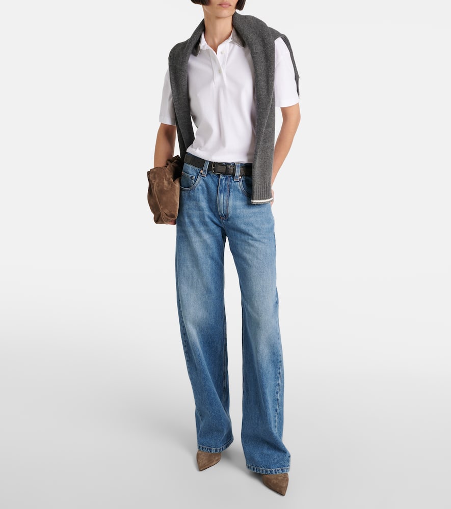 Mid-rise wide-leg jeans