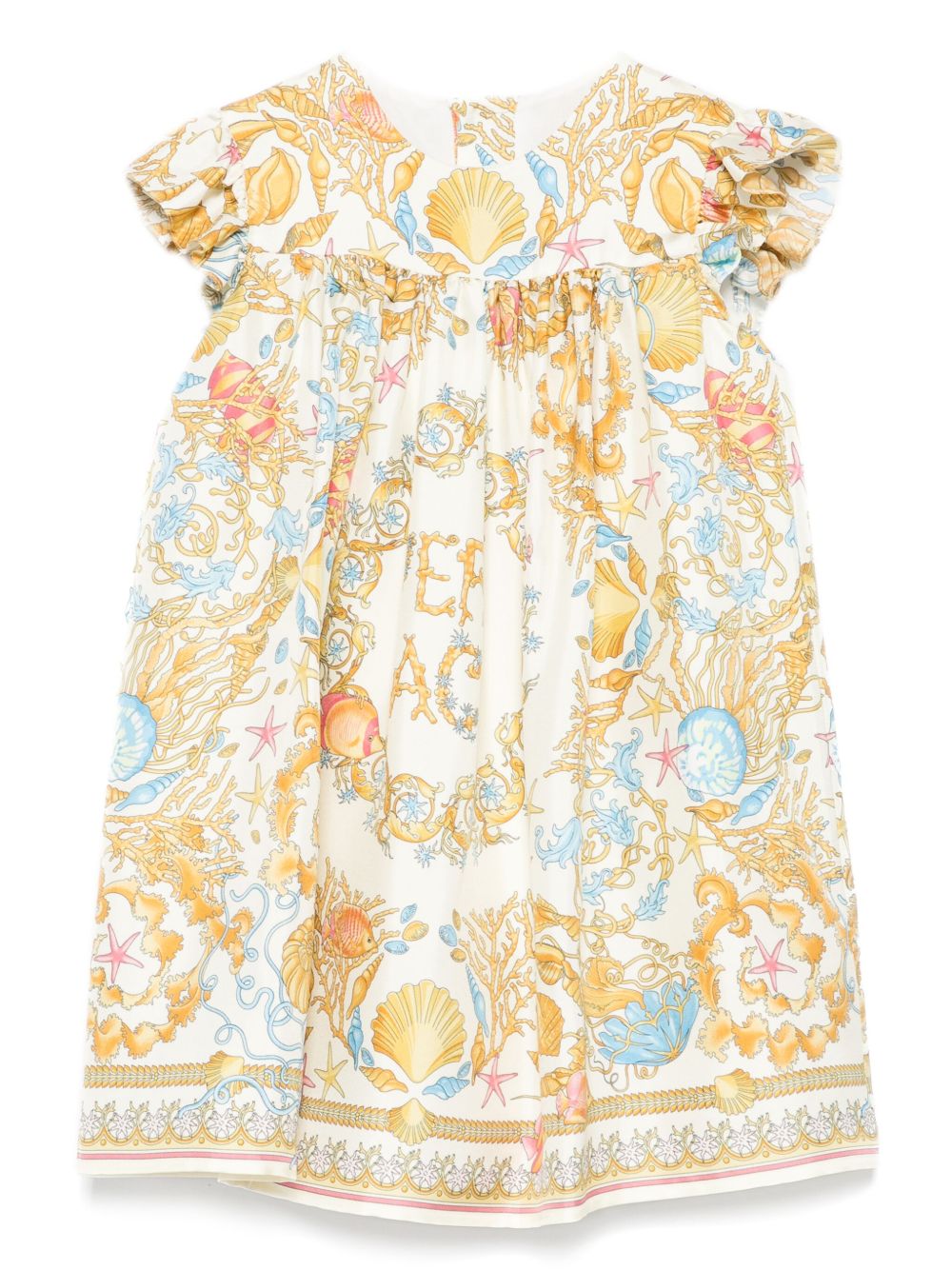 Barocco print dress - Neutrals