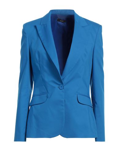 Woman Blazer Bright blue Size 4 Cotton, Nylon, Elastane