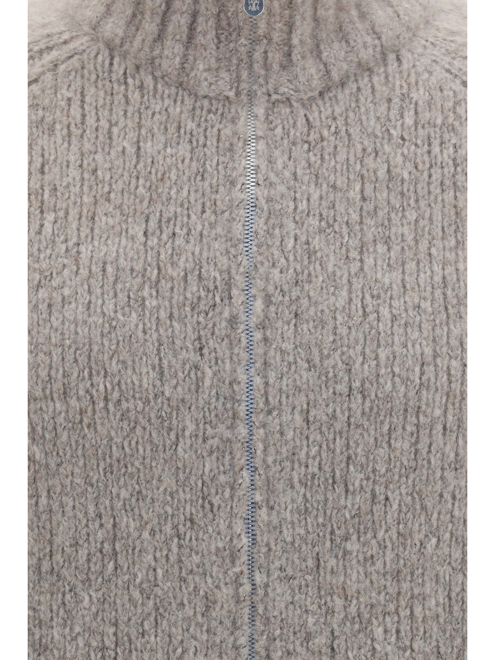 Cashmere-Silk Blend Cardigan — Gray