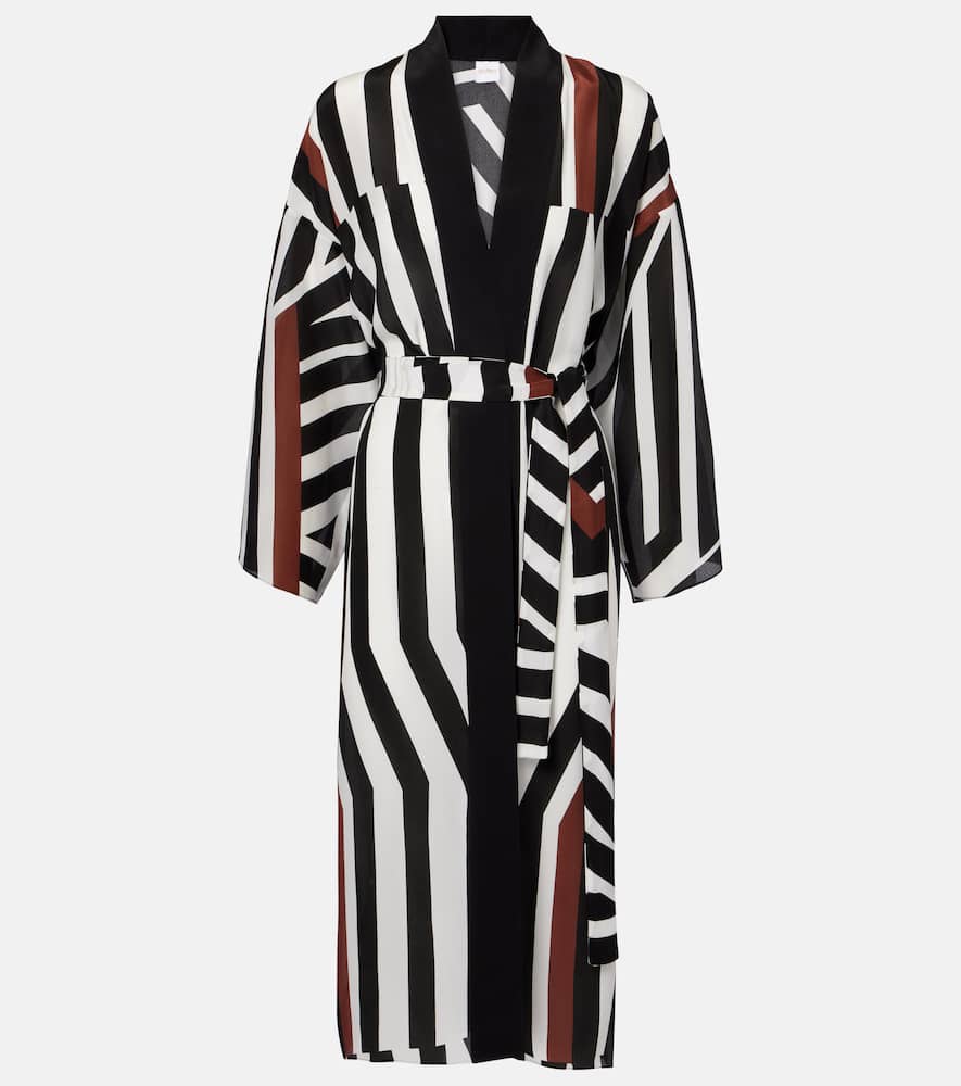 Ovatte striped beach cover-up